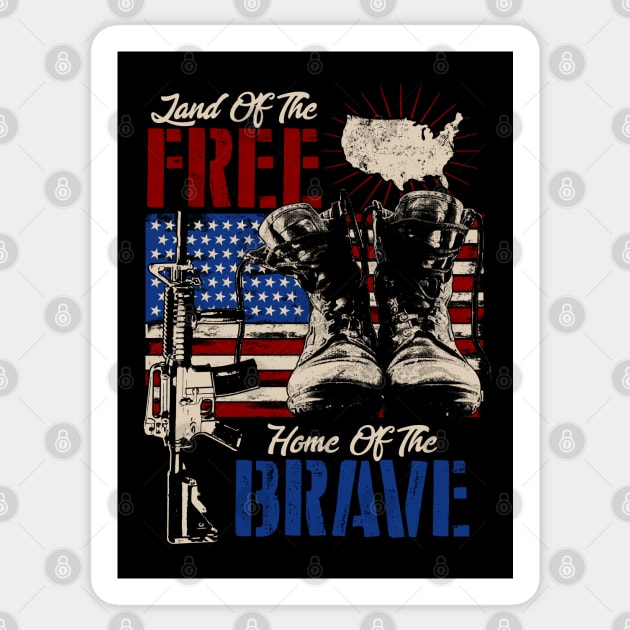 Land Of The Free Home Of The Brave Sticker by Mandra